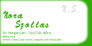 nora szollas business card